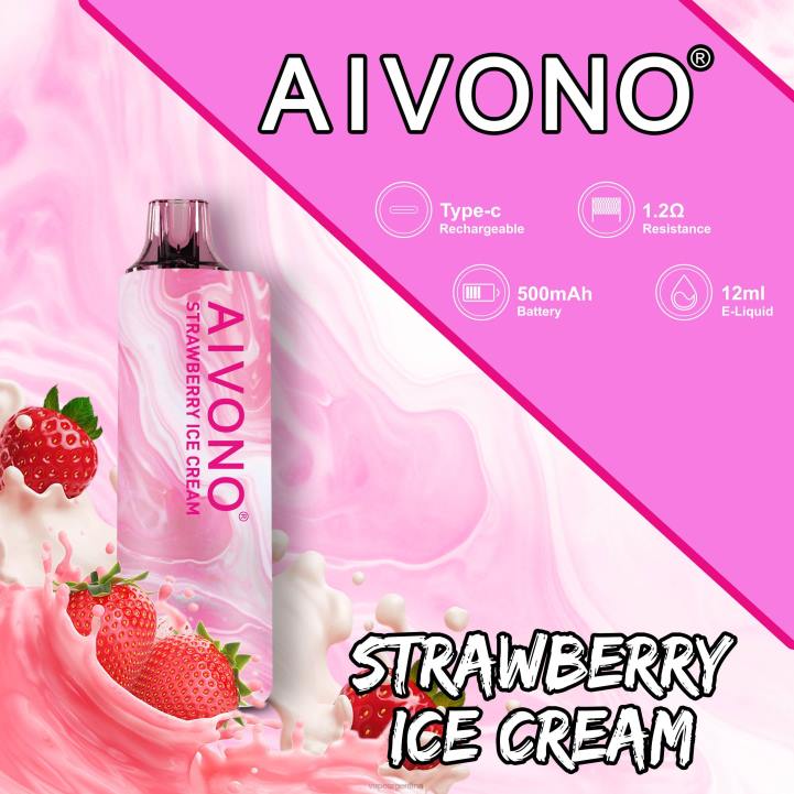 Aivono AIM GUN 7000 helado de fresa L084105 - Vape Desechable Argentina