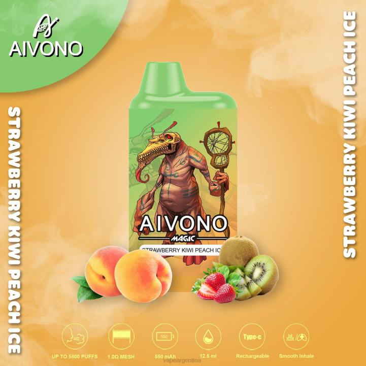 Aivono AIM MAGIC cigarrillo de caja de 5800 bocas fresa kiwi melocotón hielo L08496 - Vape Argentina