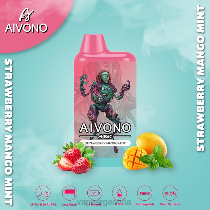 Aivono AIM MAGIC cigarrillo de caja de 5800 bocas fresa mango menta L08497 - Vape Descartable