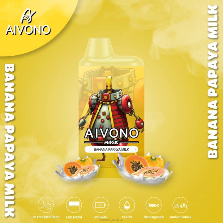 Aivono AIM MAGIC cigarrillo de caja de 5800 bocas leche de plátano y papaya L08494 - Vape Pen 40