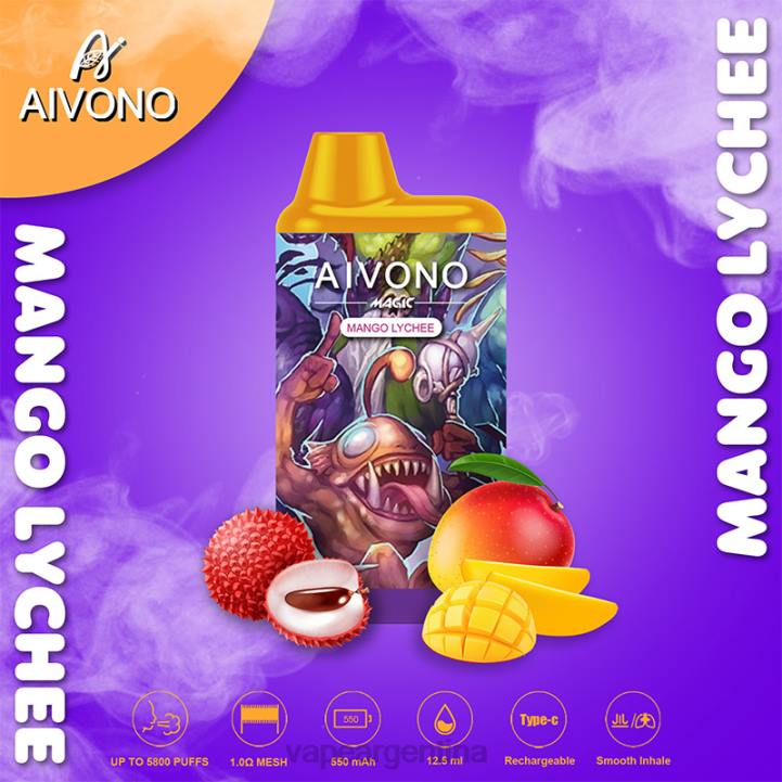 Aivono AIM MAGIC cigarrillo de caja de 5800 bocas lichi de mango L08498 - Vape Recargable