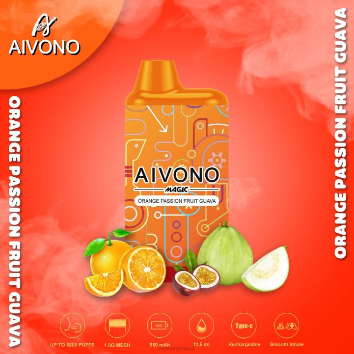Aivono AIM MAGIC cigarrillo de caja de 5800 bocas naranja maracuyá guayaba L08490 - Vape Desechable Argentina