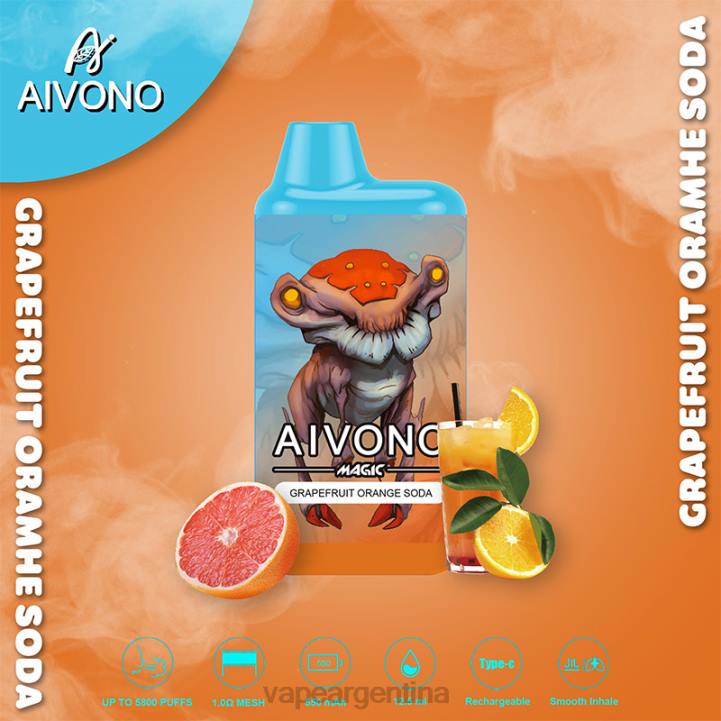 Aivono AIM MAGIC cigarrillo de caja de 5800 bocas refresco de pomelo y naranja L084101 - Vape Argentina