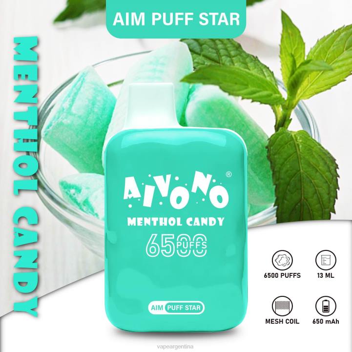 Aivono AIM PUFF STAR 6500 caramelo mentolado L084295 - Vape Desechable Argentina