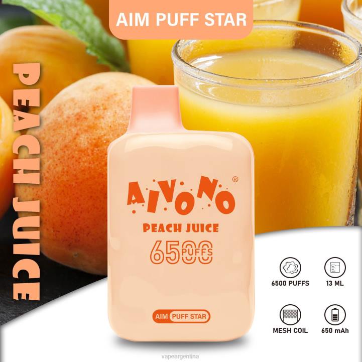 Aivono AIM PUFF STAR 6500 jugo de durazno L084289 - Vape Pen 79