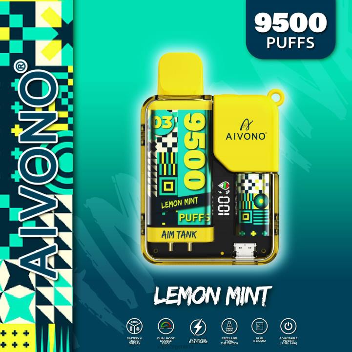 Aivono AIM TANK 9500 menta limon L08435 - Vape Desechable Argentina