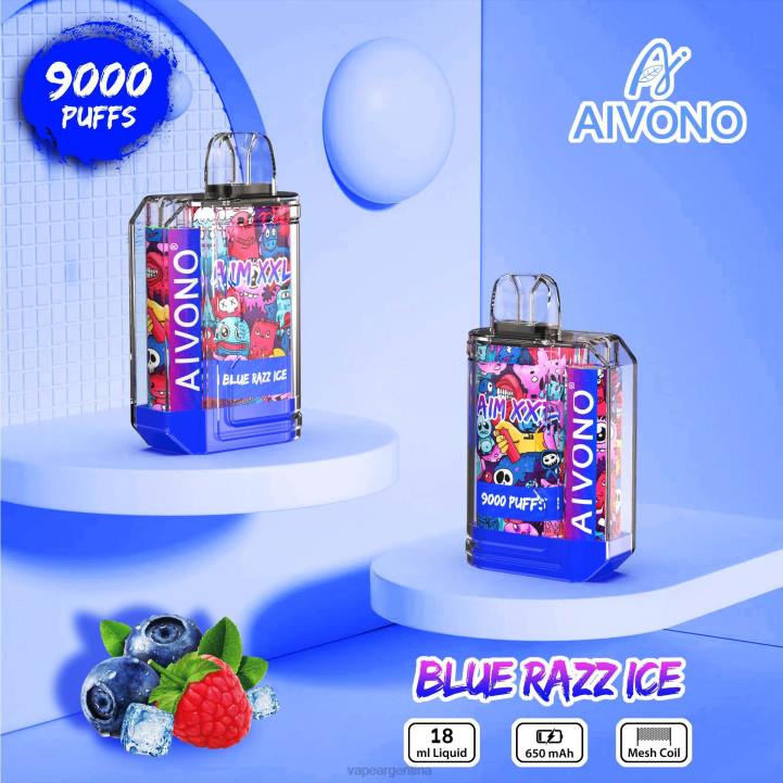 Aivono AIM XXL 9000 pegatina boca transparente hielo azul L08454 - Vape Pen 32