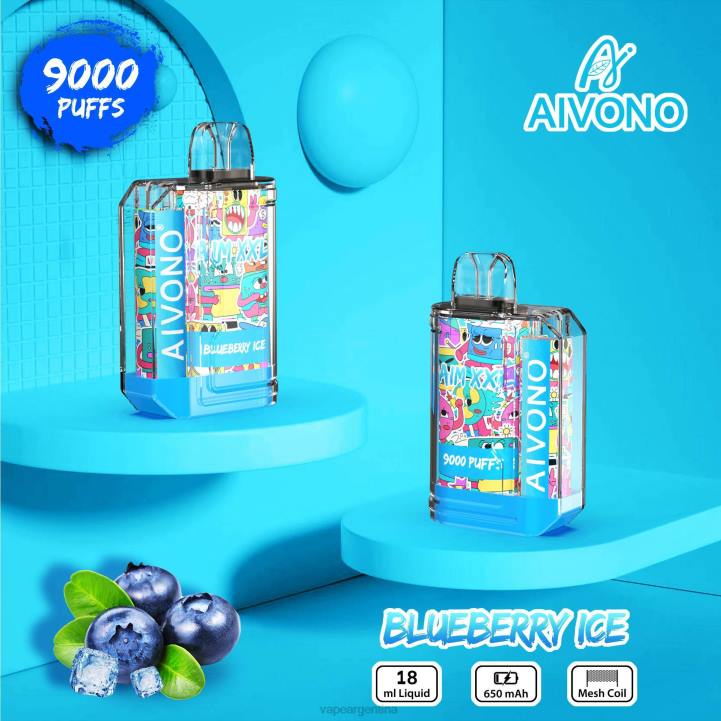 Aivono AIM XXL 9000 pegatina boca transparente hielo de arándanos L08450 - Vape Desechable Argentina