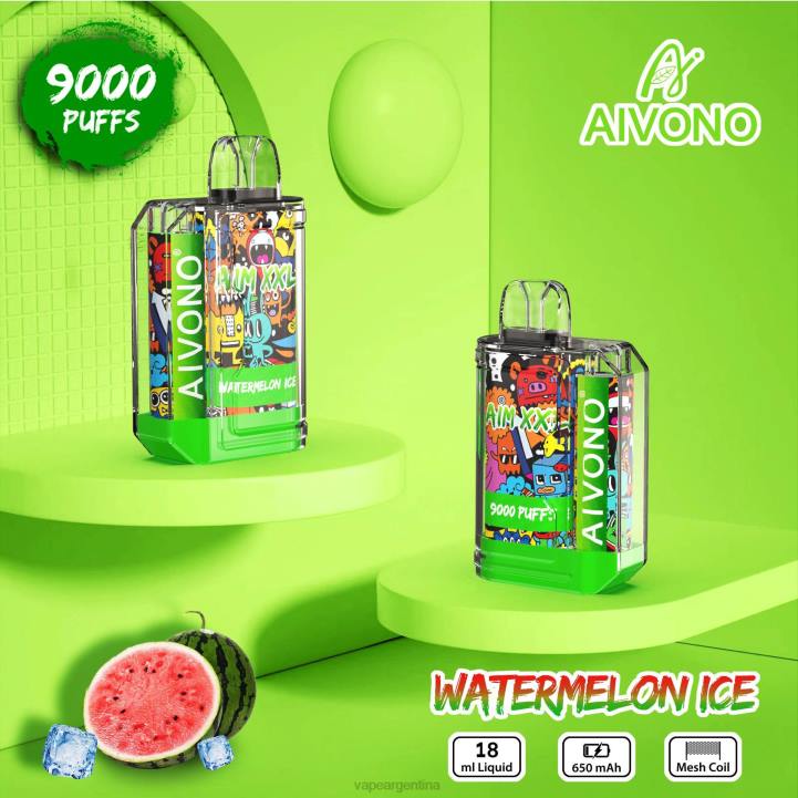 Aivono AIM XXL 9000 pegatina boca transparente hielo de sandia L08448 - Vape Recargable