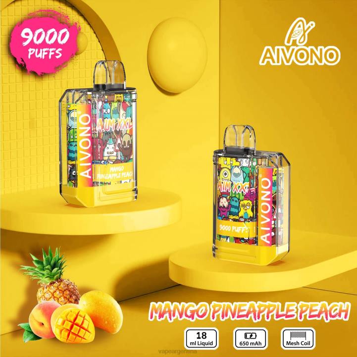 Aivono AIM XXL 9000 pegatina boca transparente mango piña durazno L08449 - Vape Pen 31