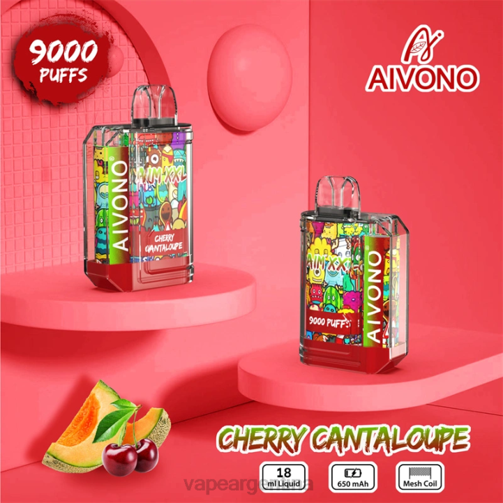 Aivono AIM XXL 9000 pegatina boca transparente melón cereza L08457 - Vape Descartable