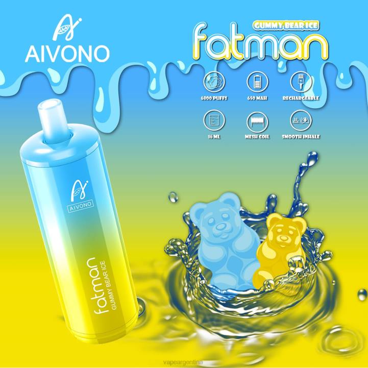 Aivono FATMAN 6800 hielo de osito de goma L08432 - Vape Descartable