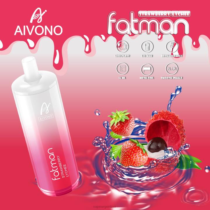 Aivono FATMAN 6800 lichi de fresa L08423 - Vape Recargable