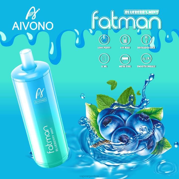 Aivono FATMAN 6800 menta de arándanos L08422 - Vape Descartable