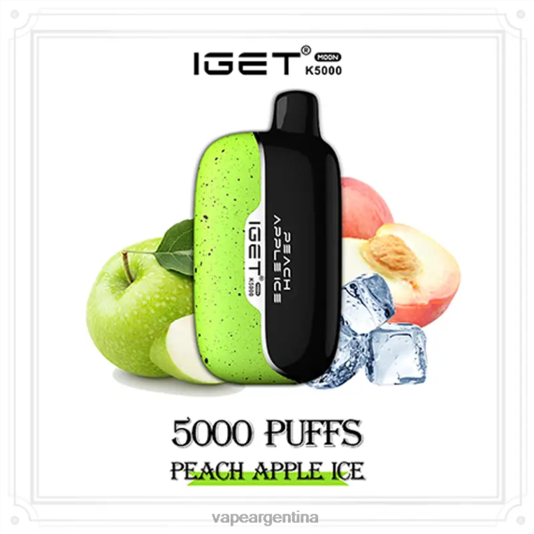 IGET Moon k5000 hielo de manzana y durazno D8D427 - Vape Descartable