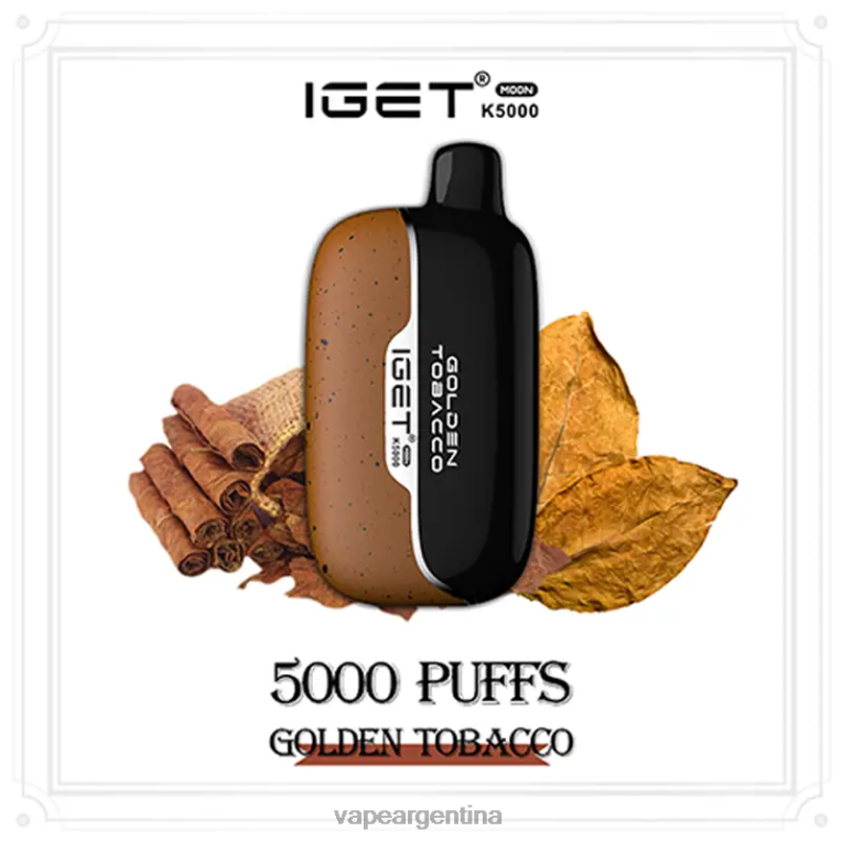 IGET Moon k5000 tabaco dorado D8D421 - Vape Argentina
