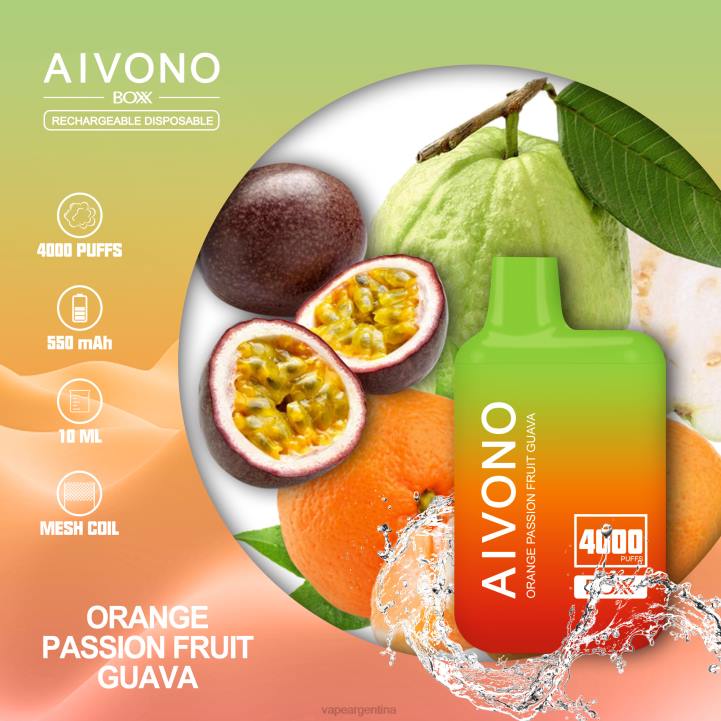 Aivono AIM BOXX 4000 guayaba naranja y maracuyá L084212 - Vape Descartable