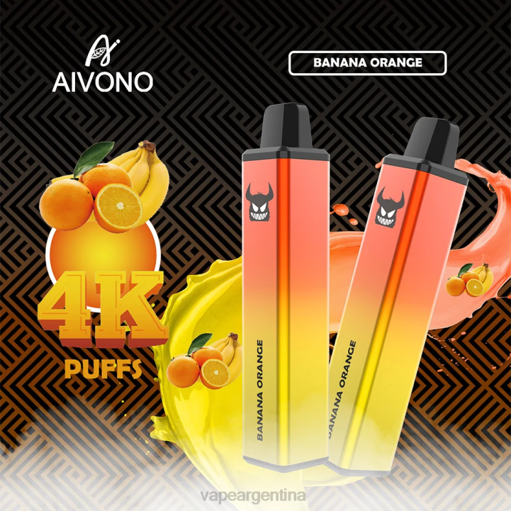 Aivono AIM FREAK 4000 plátano naranja L084258 - Vape Recargable